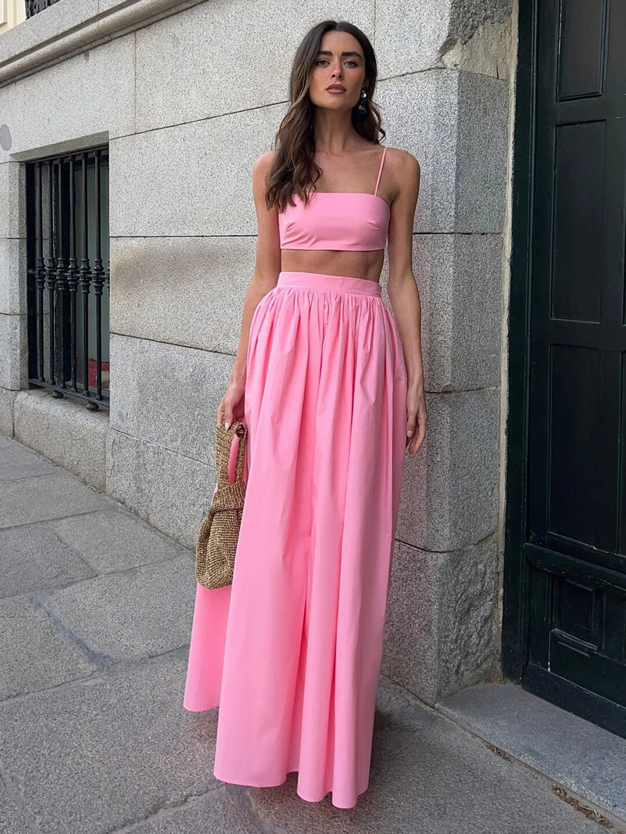 Askılı Maxi Etek Takımı