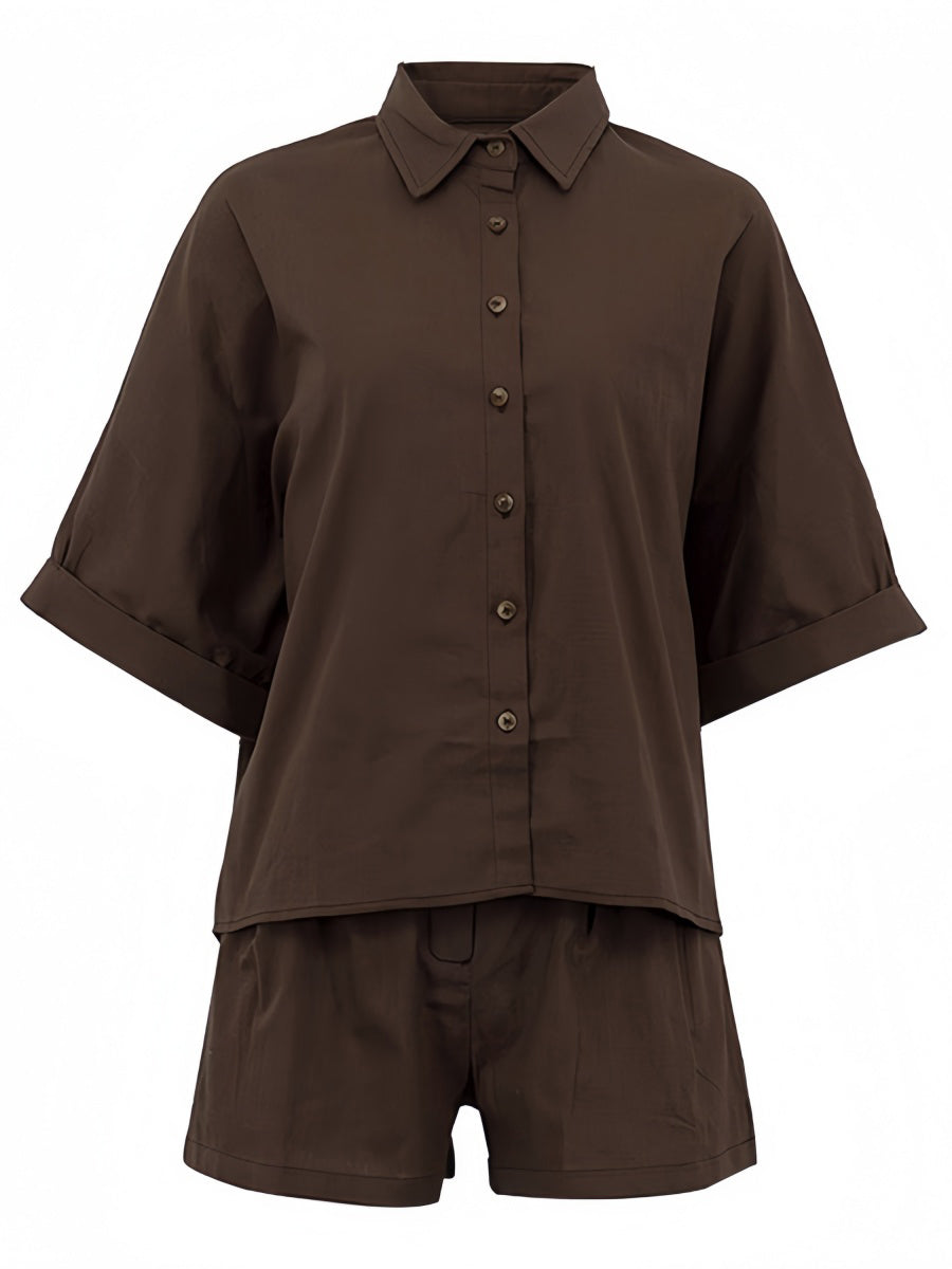 Kahverengi Şort Takımı