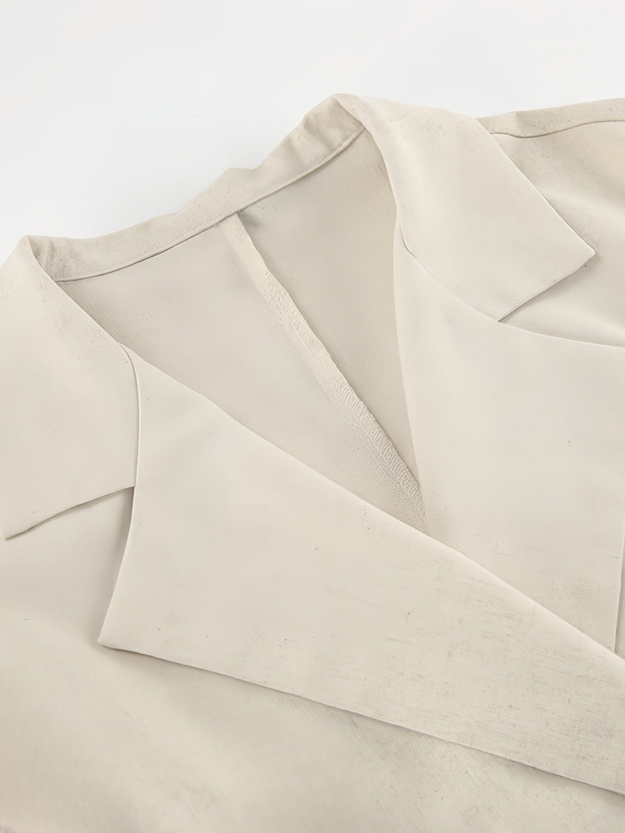 Düz Şal Yaka Yırtık Midi Elbise