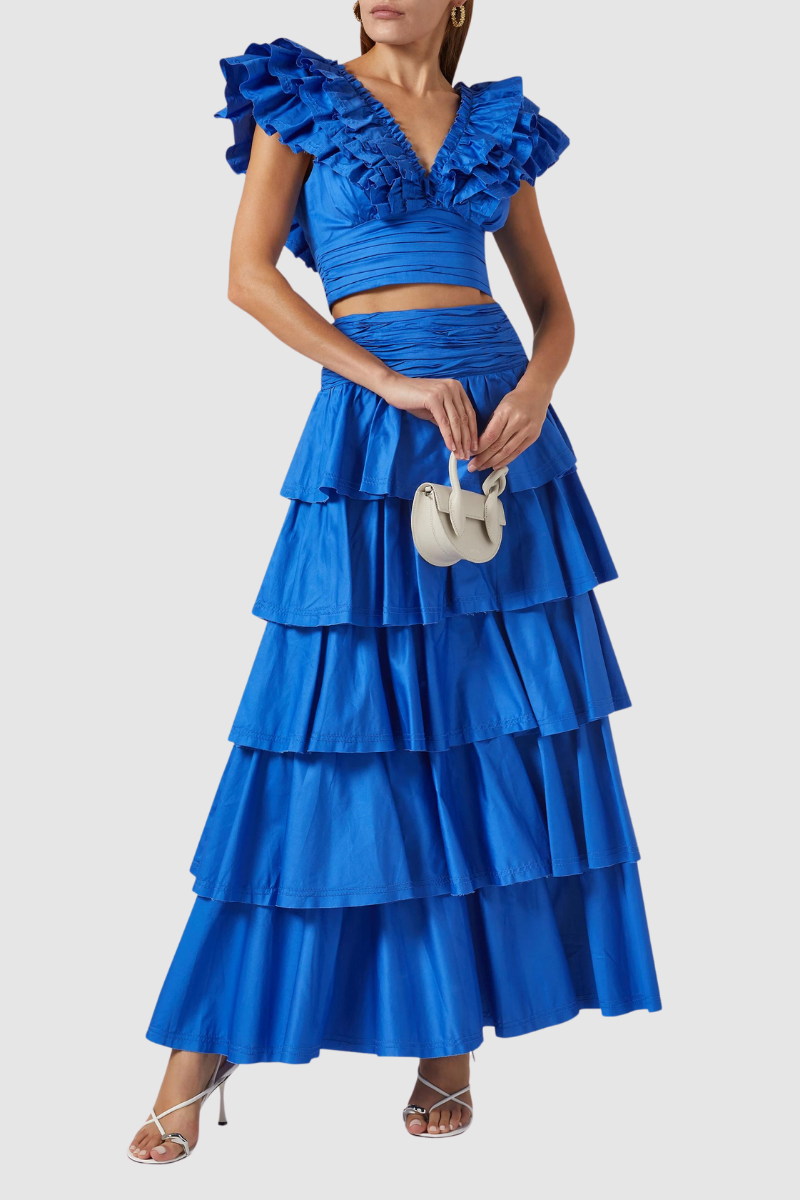 Ondine| Katlı Fırfırlı Zarif İkili Set