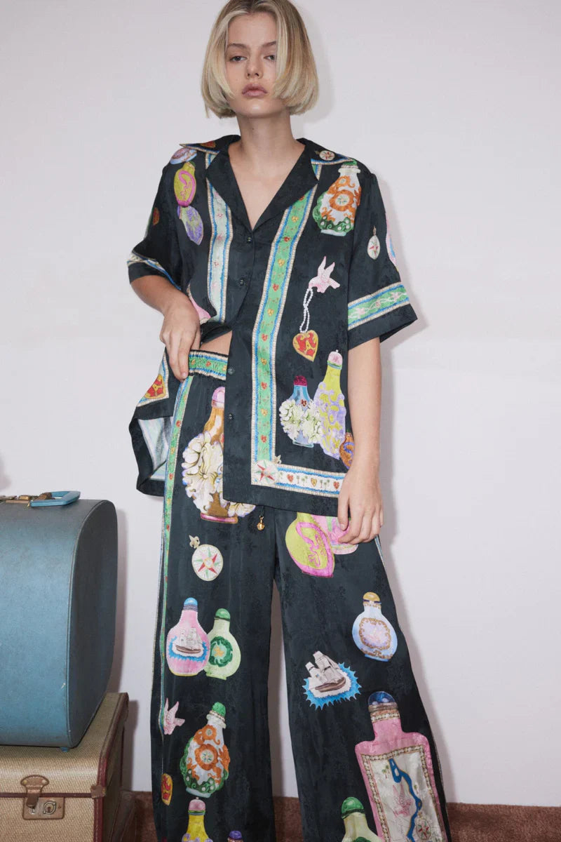 ELEA Desenli Kısa Kollu Takım