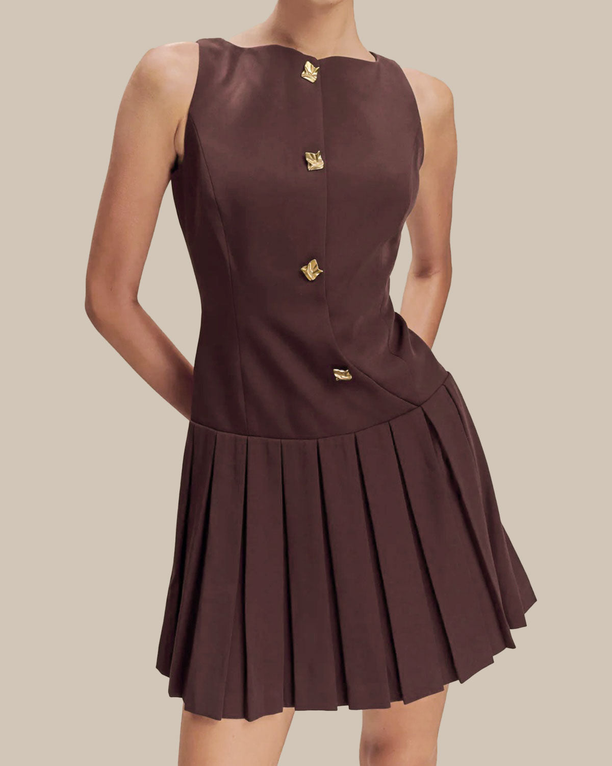 Bordo Kolsuz Mini Elbise