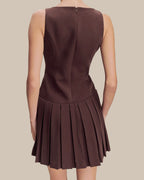 Bordo Kolsuz Mini Elbise