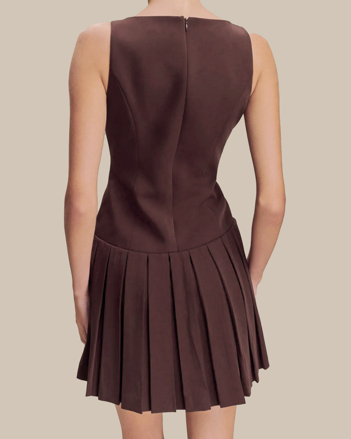 Bordo Kolsuz Mini Elbise