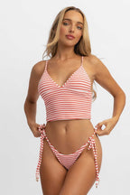 Holly Tankini Üst / Kırmızı Jakarlı