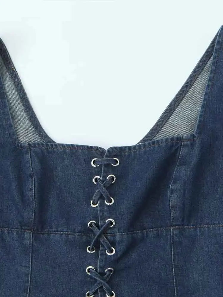 Yıkanmış Denim Kolsuz Yelek