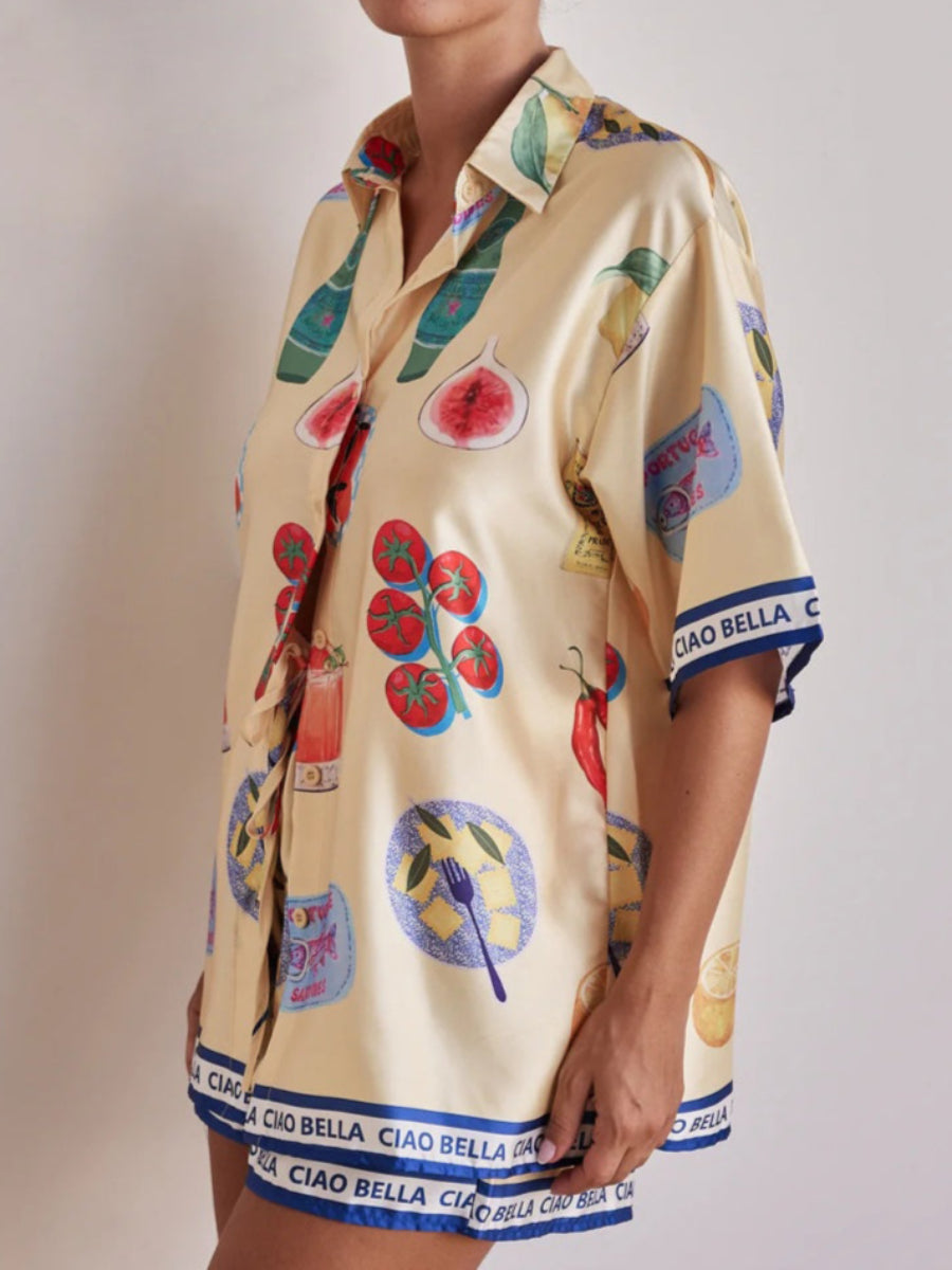 Meyve Desenli Şortlu Takım