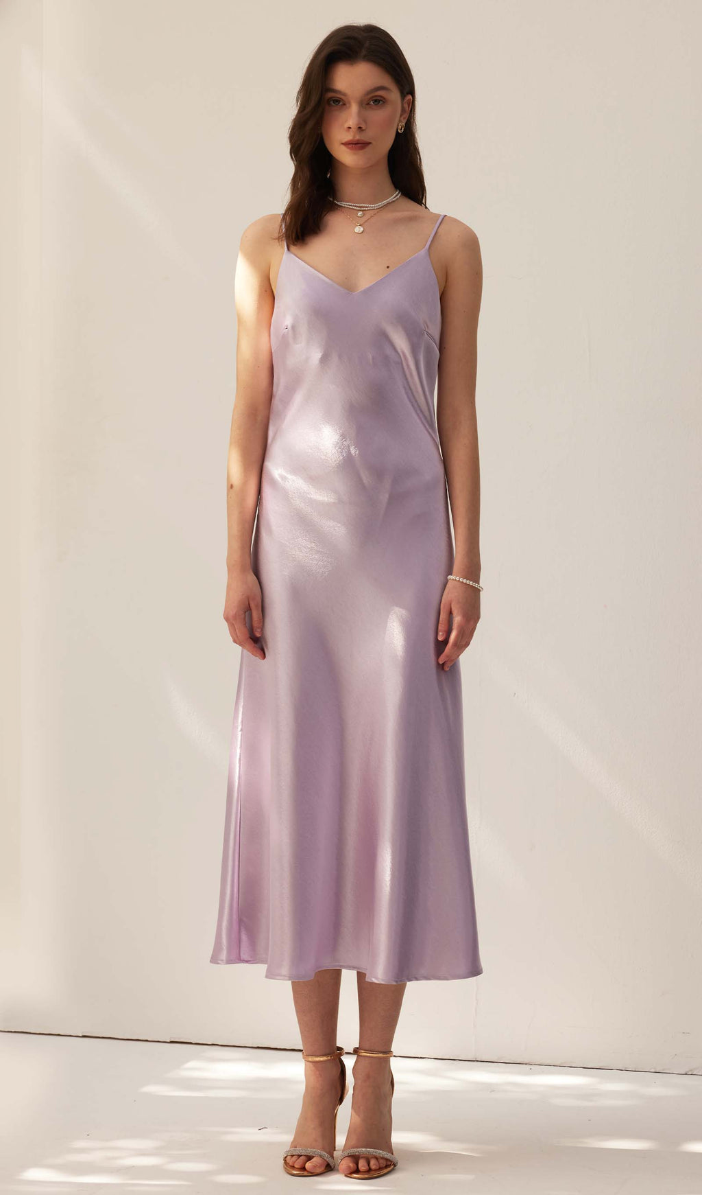 Saten Yelek Midi Elbise