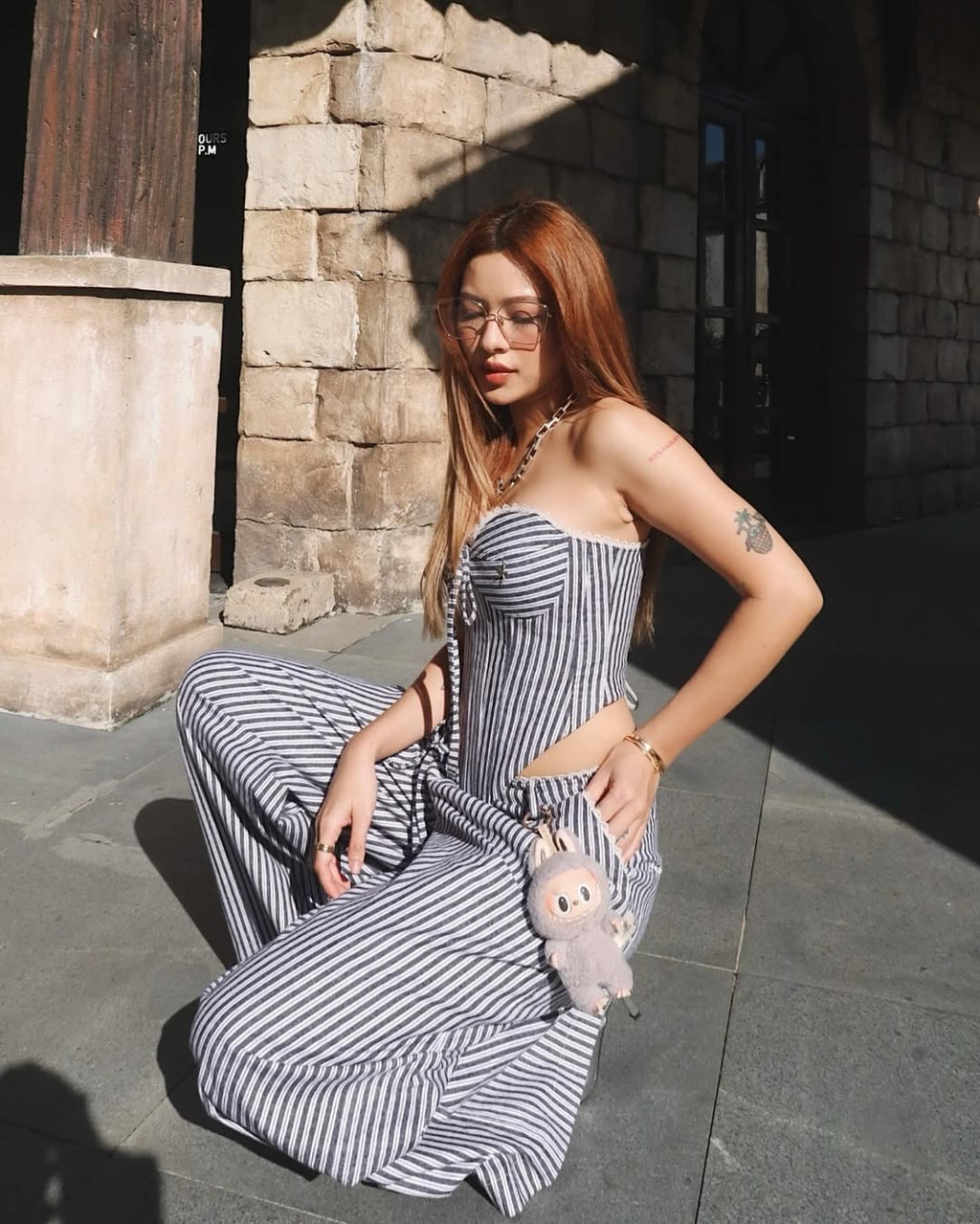 LİNARİA Çizgili Büstiyer & Pantolon Takım