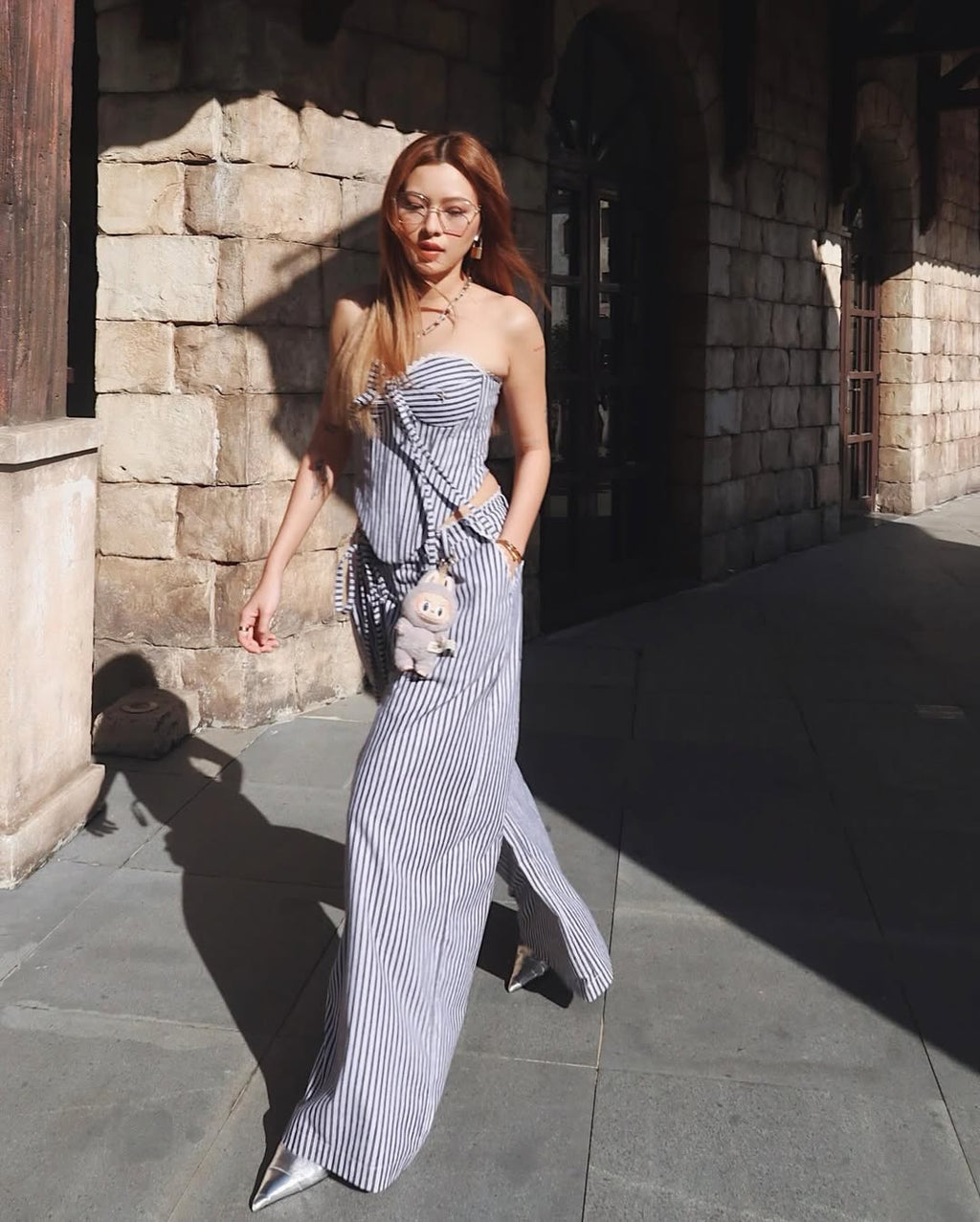 LİNARİA Çizgili Büstiyer & Pantolon Takım