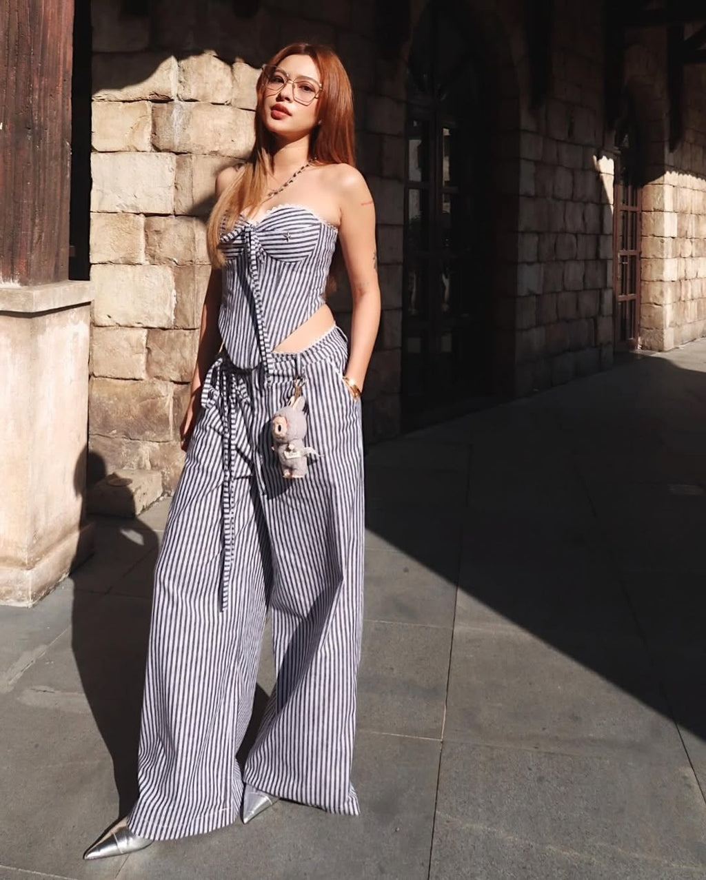 LİNARİA Çizgili Büstiyer & Pantolon Takım