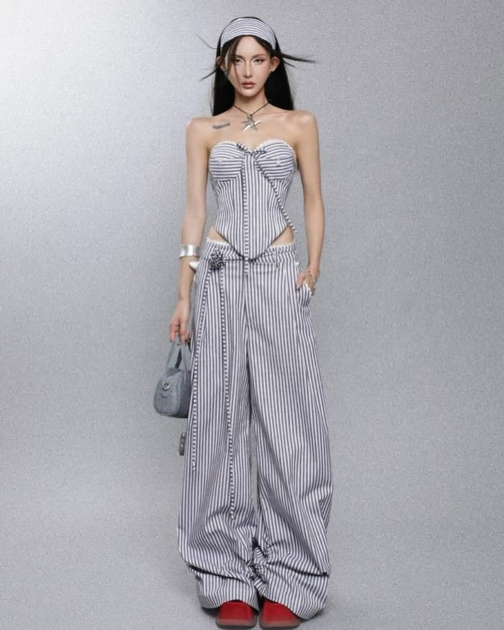 LİNARİA Çizgili Büstiyer & Pantolon Takım