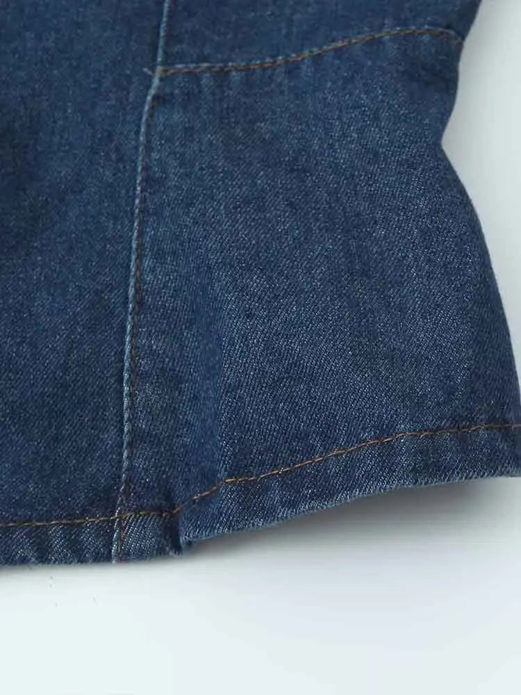 Yıkanmış Denim Kolsuz Yelek