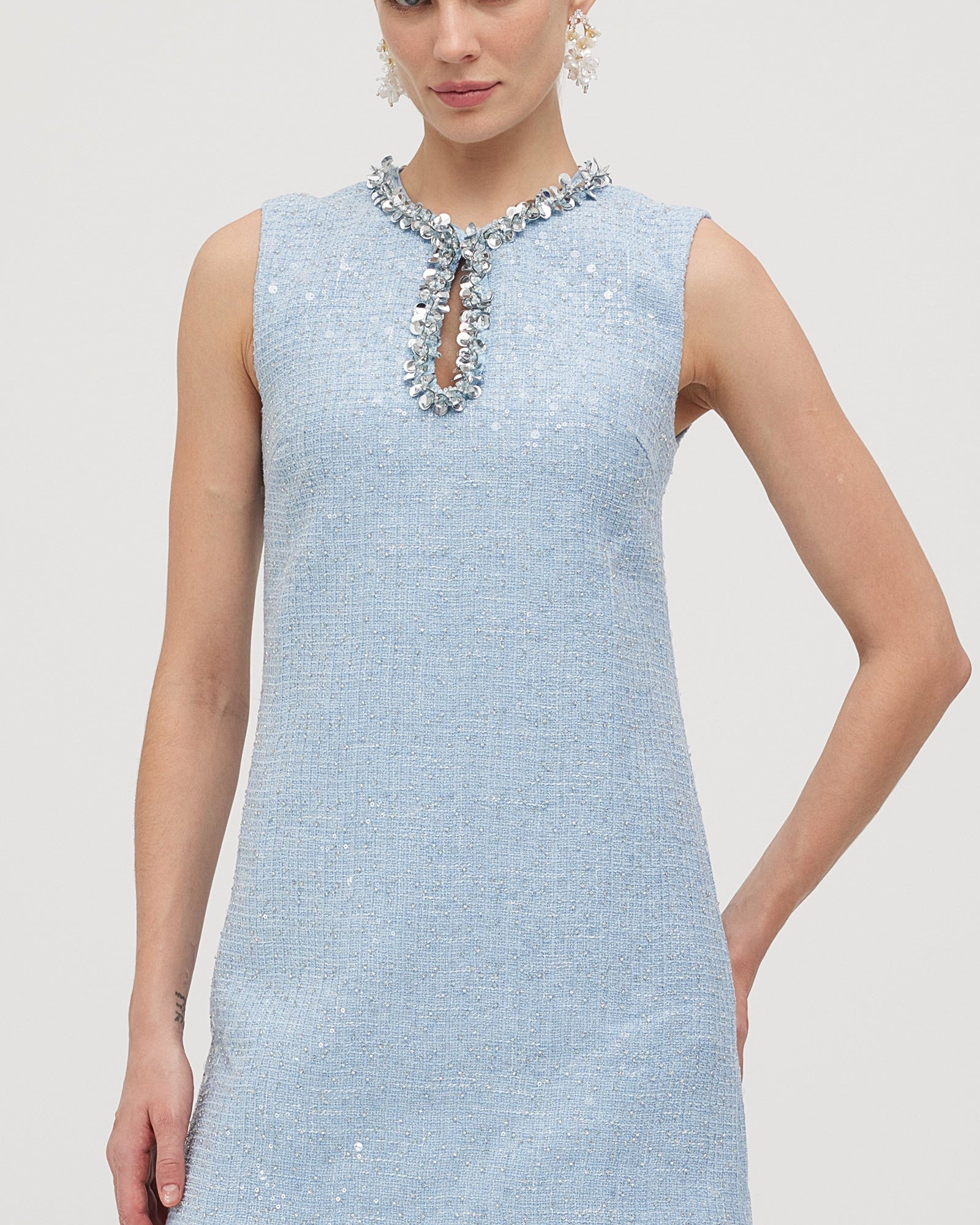 Pullu Buklet Mini Elbise