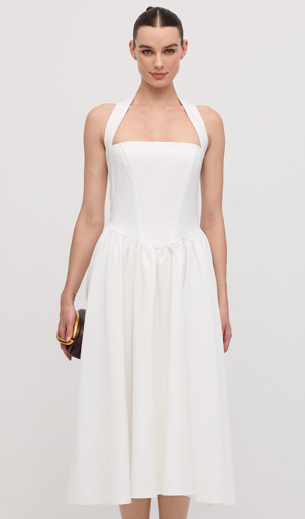 Düz Askılı Midi Elbise