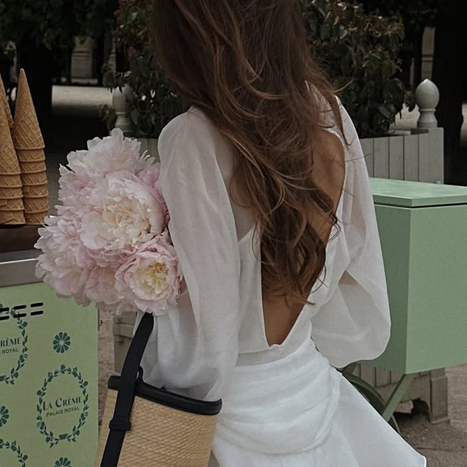 Beyaz Düz Fener Kollu Mini Elbise