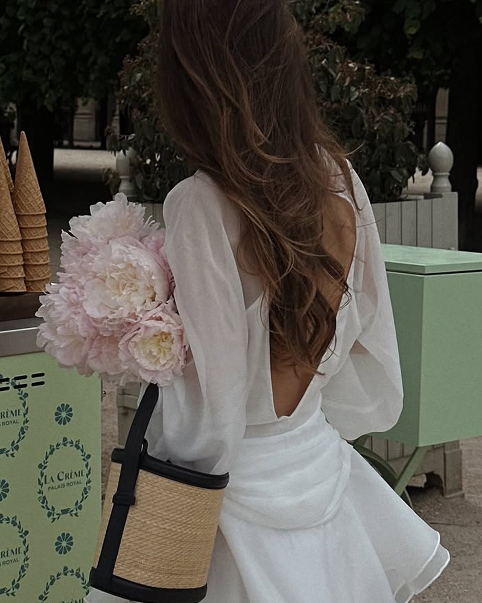 Beyaz Düz Fener Kollu Mini Elbise