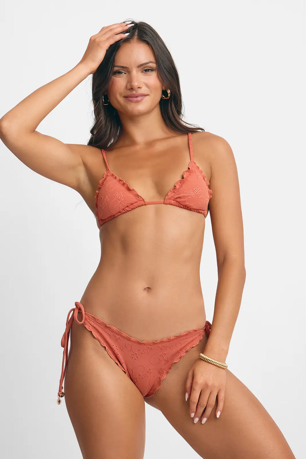 Emma Fırfırlı Üçgen Üst / Baharat Dantel