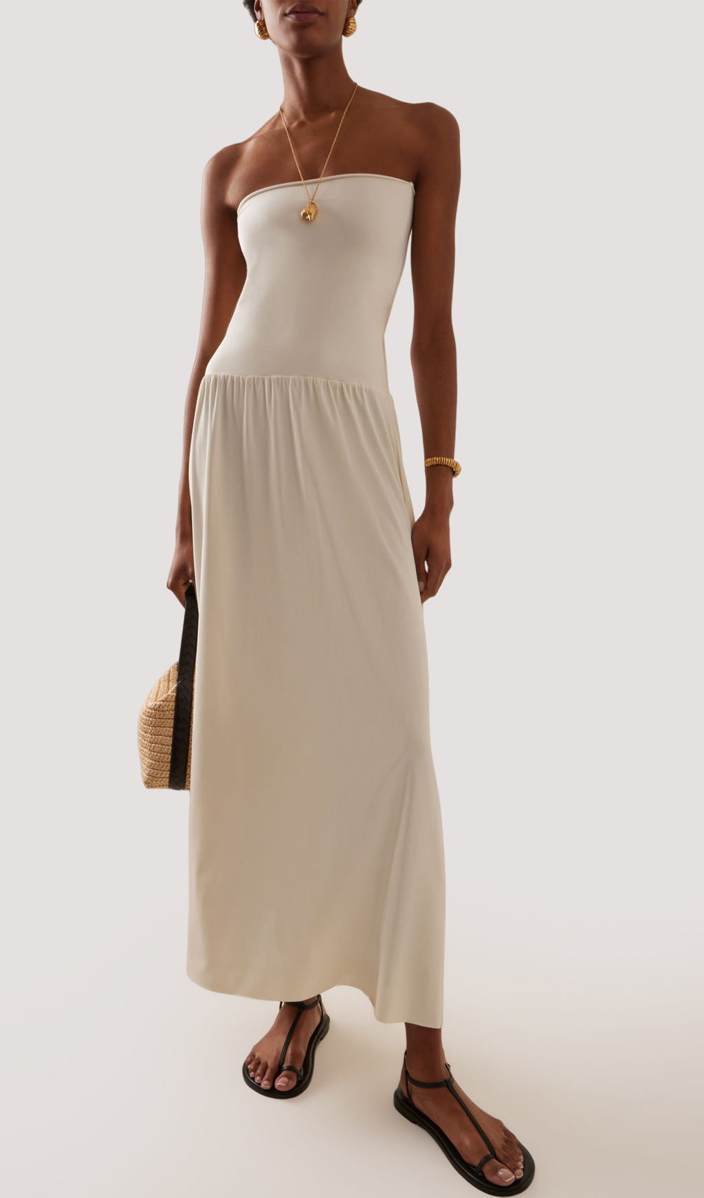 Tüp Jersey Örtülü Uzun Elbise