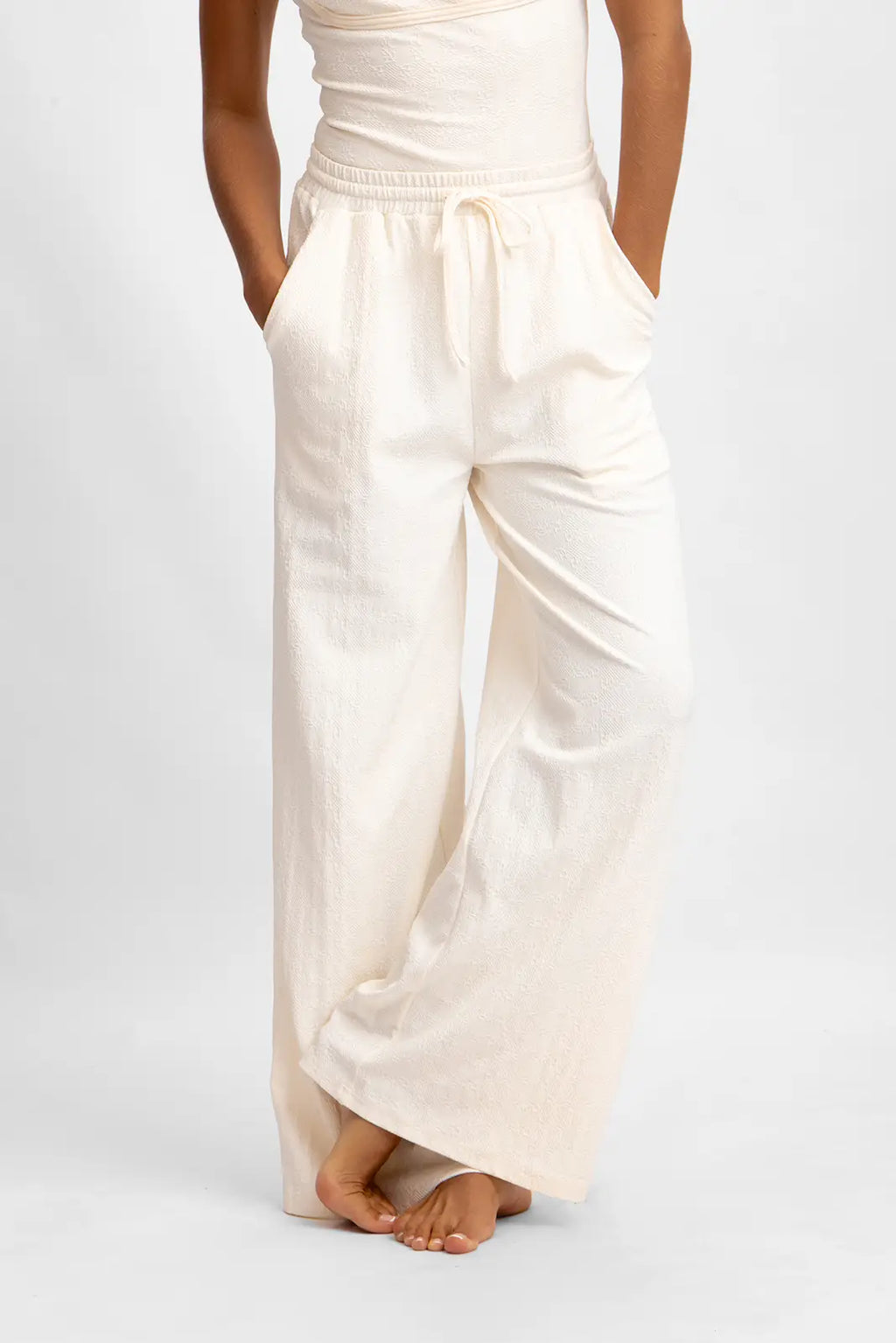 Andie Geniş Paça Pantolon / Vanilla Rom Jakarlı
