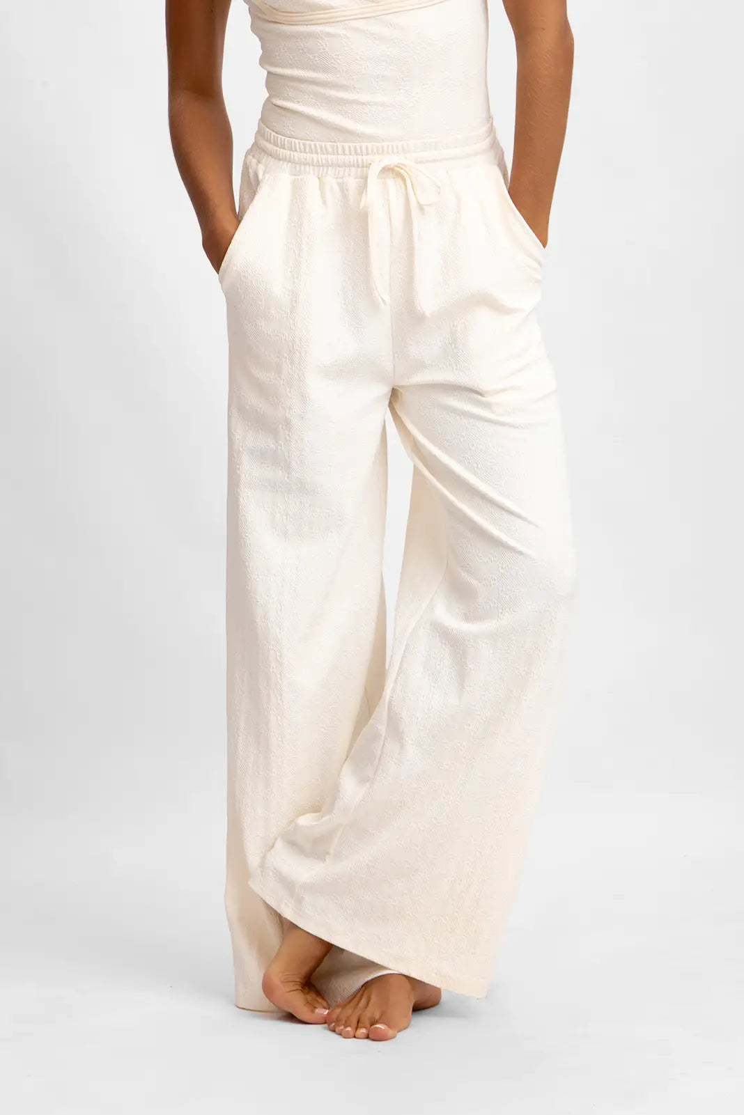 Andie Geniş Paça Pantolon / Vanilla Rom Jakarlı