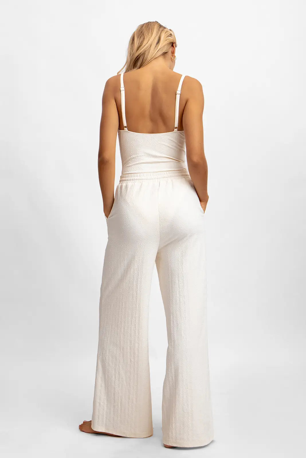 Andie Geniş Paça Pantolon / Vanilla Rom Jakarlı