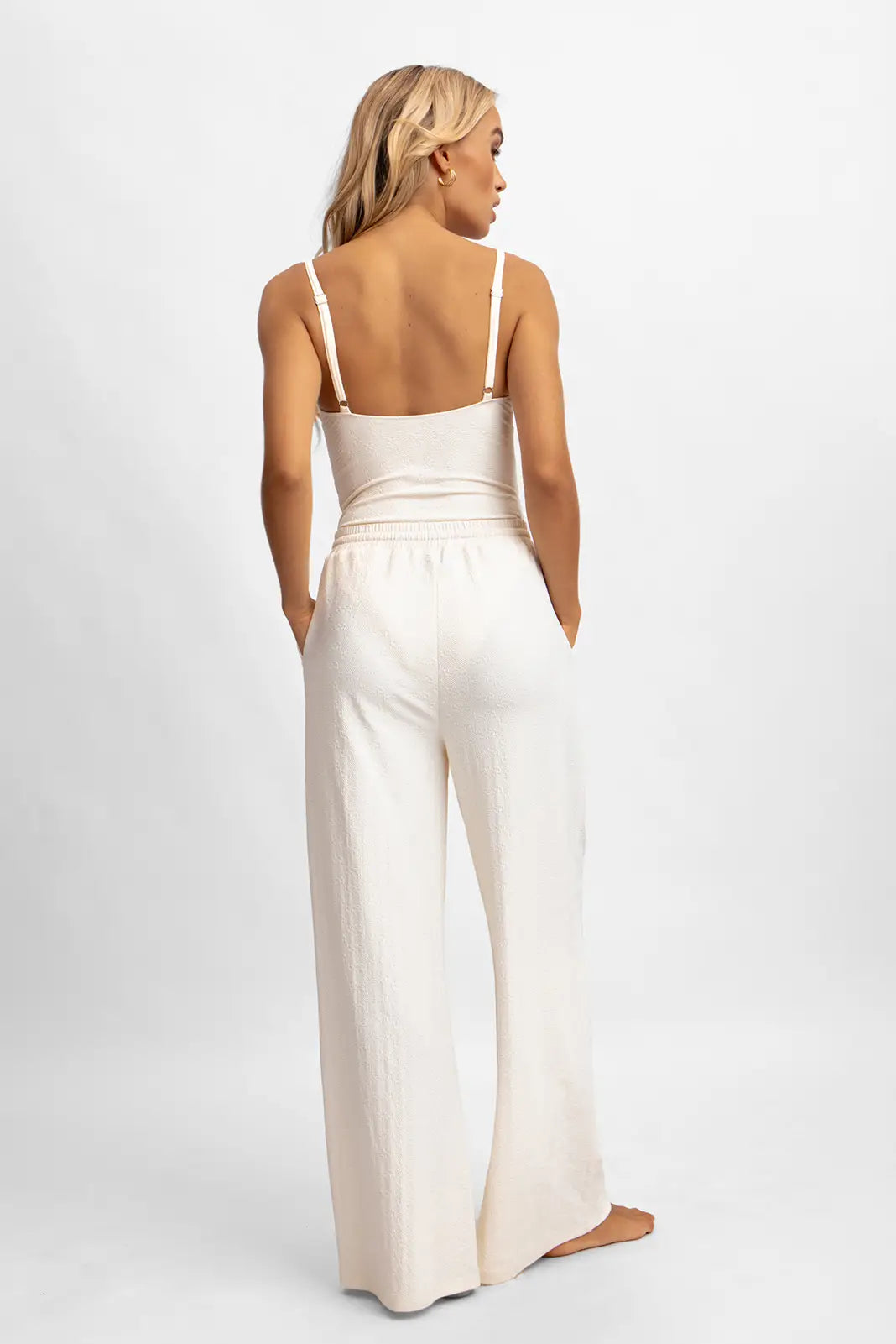 Andie Geniş Paça Pantolon / Vanilla Rom Jakarlı
