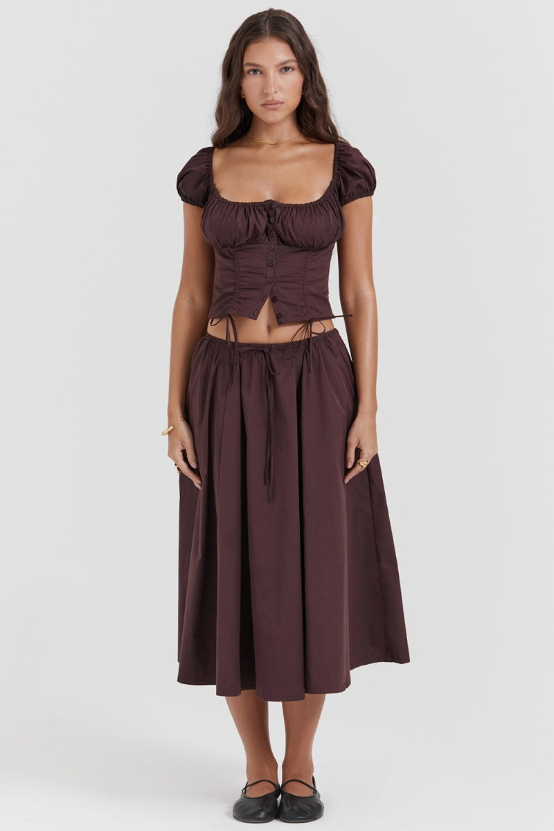 Drape Detaylı Midi Takım