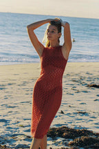 Ena Midi Elbise / Kiraz Şarabı