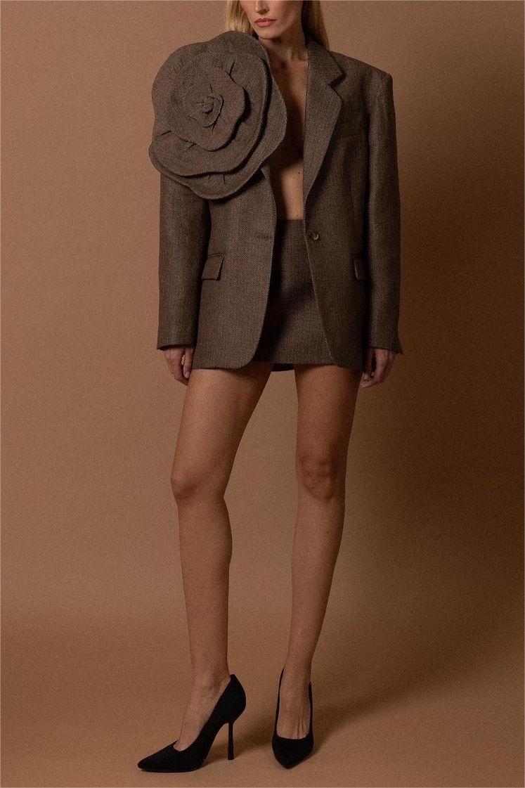 Noral Çiçek İşlemeli Blazer Ceket