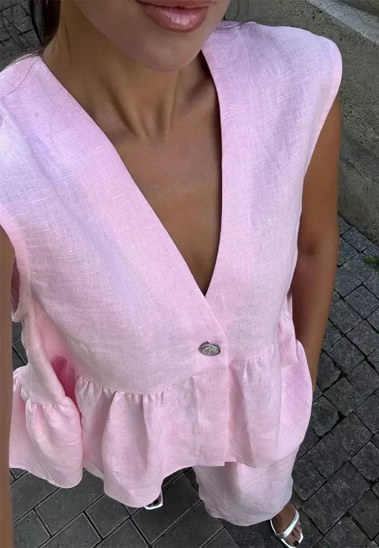 Veyra | V Yaka Yelek & Pantolon Takım