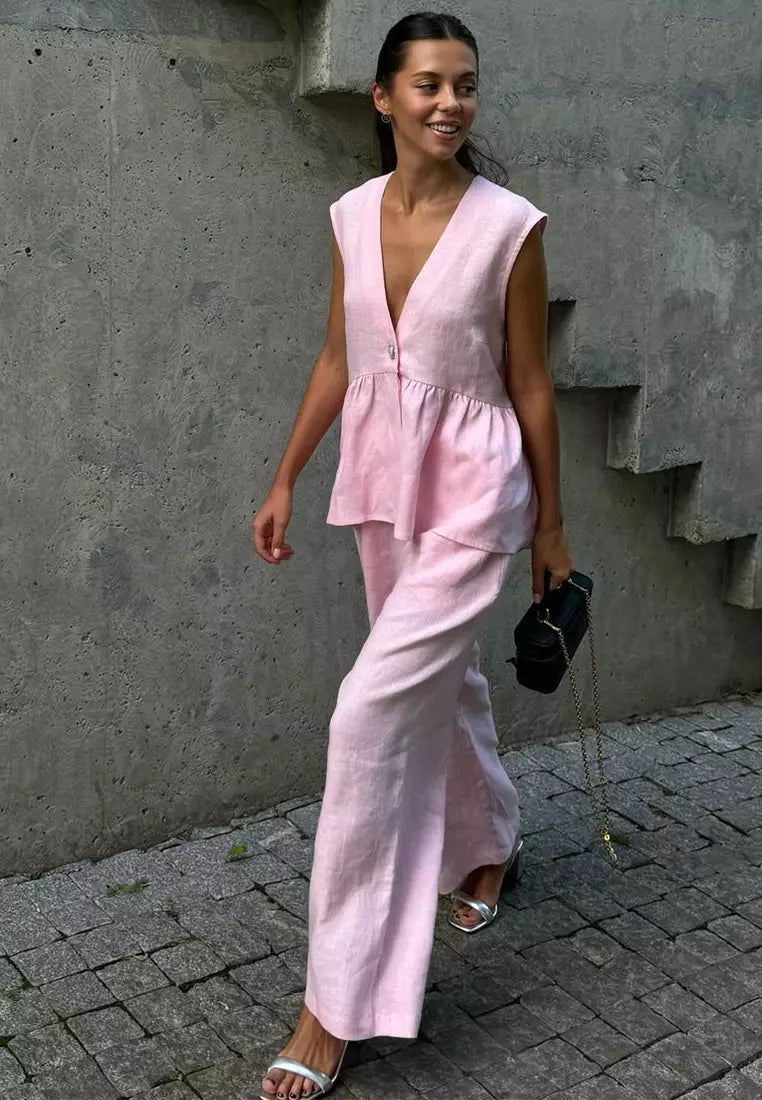 Veyra | V Yaka Yelek & Pantolon Takım