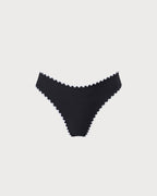 Siyah Kontrast Fitilli Bikini Altı