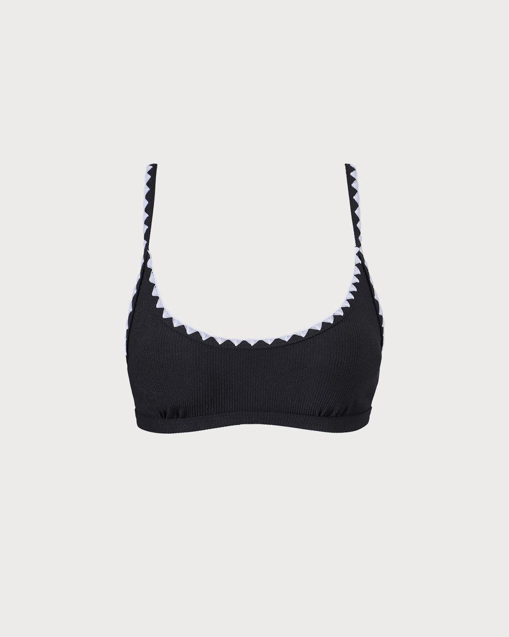 Siyah Kontrast Fitilli Bikini Üstü