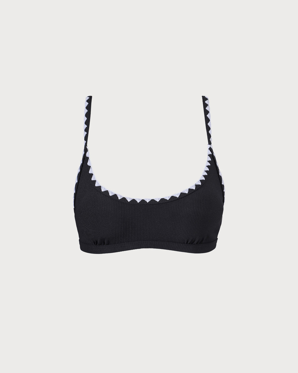Siyah Kontrast Fitilli Bikini Üstü