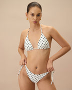 Puantiyeli Üçgen Bikini Üstü