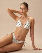 Puantiyeli Üçgen Bikini Üstü