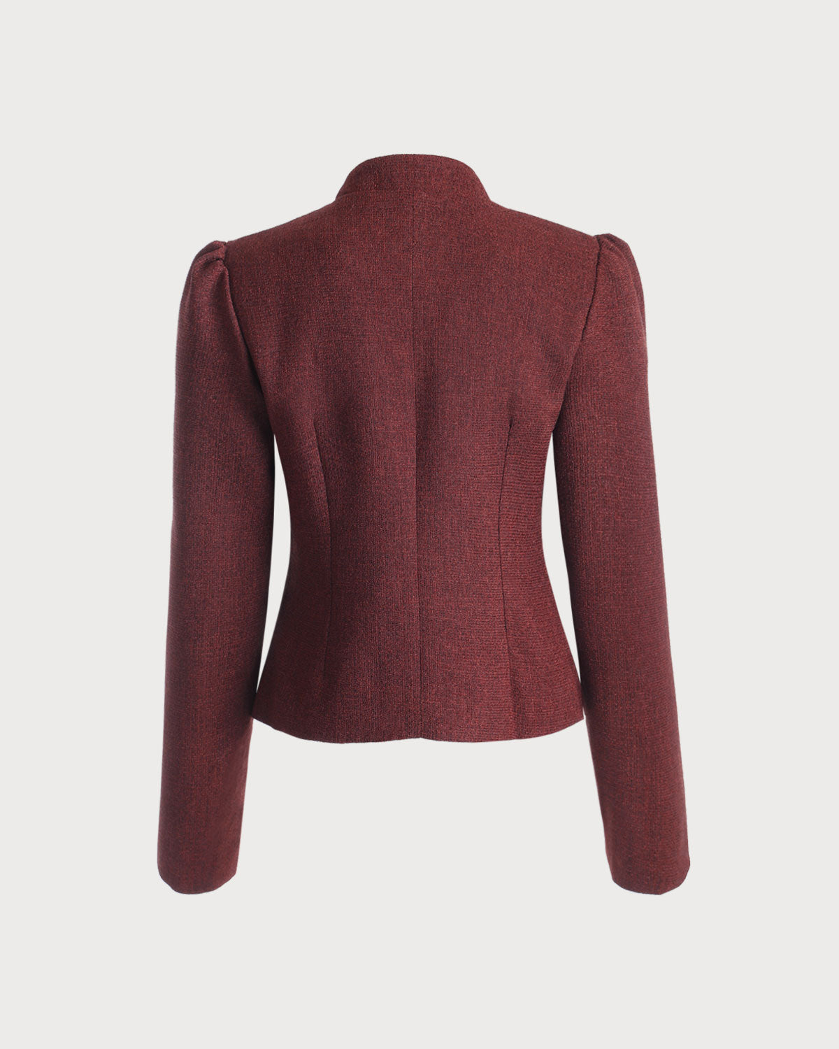 Bordo Retro Tek Sıra Düğmeli Tüvit Ceket