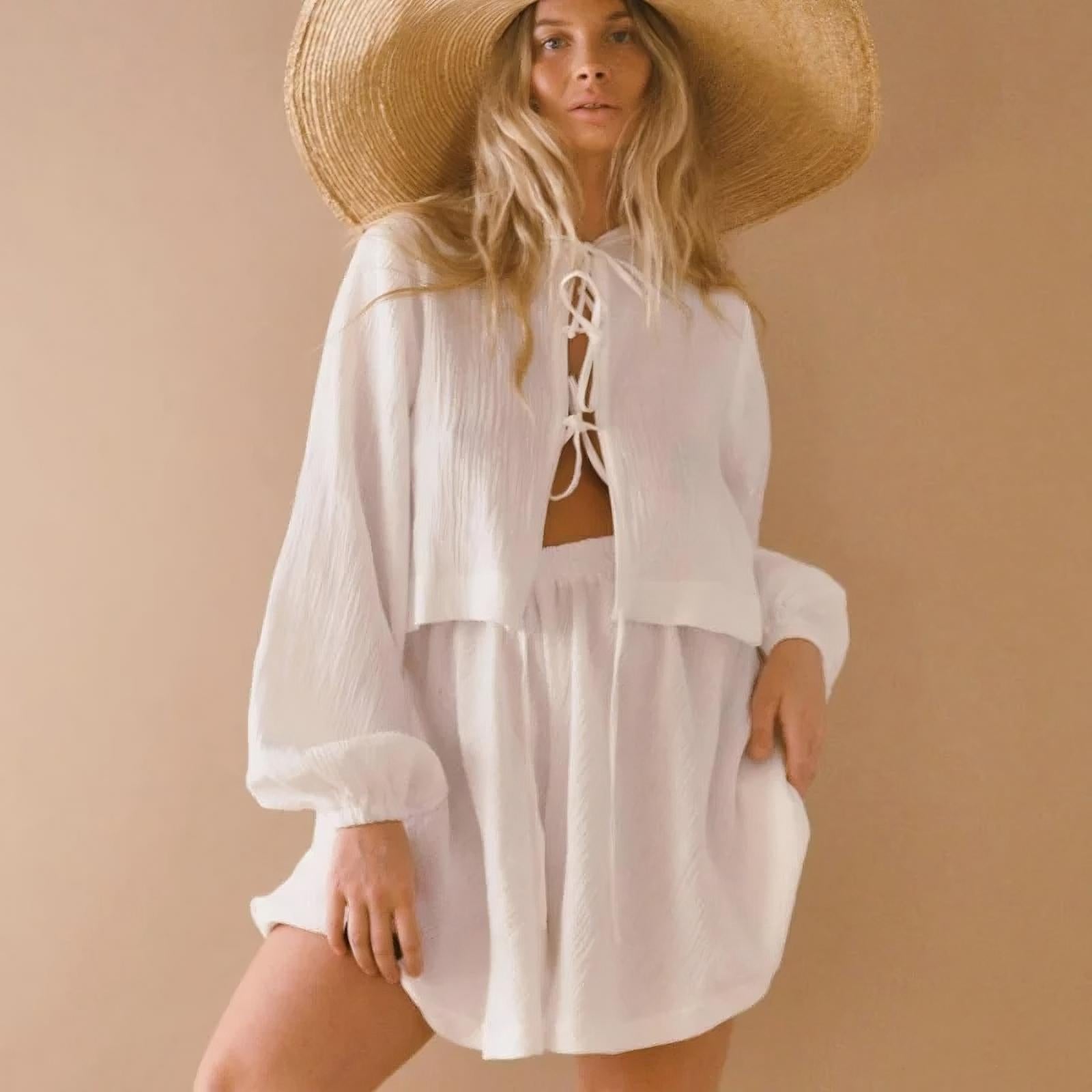 Bağlamalı Keten Takım