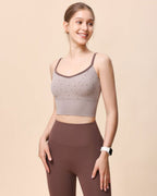 Kahve V Yaka Yoga Atlet - Hafif Destek
