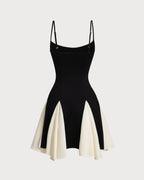 Kontrast Slip Mini Elbise
