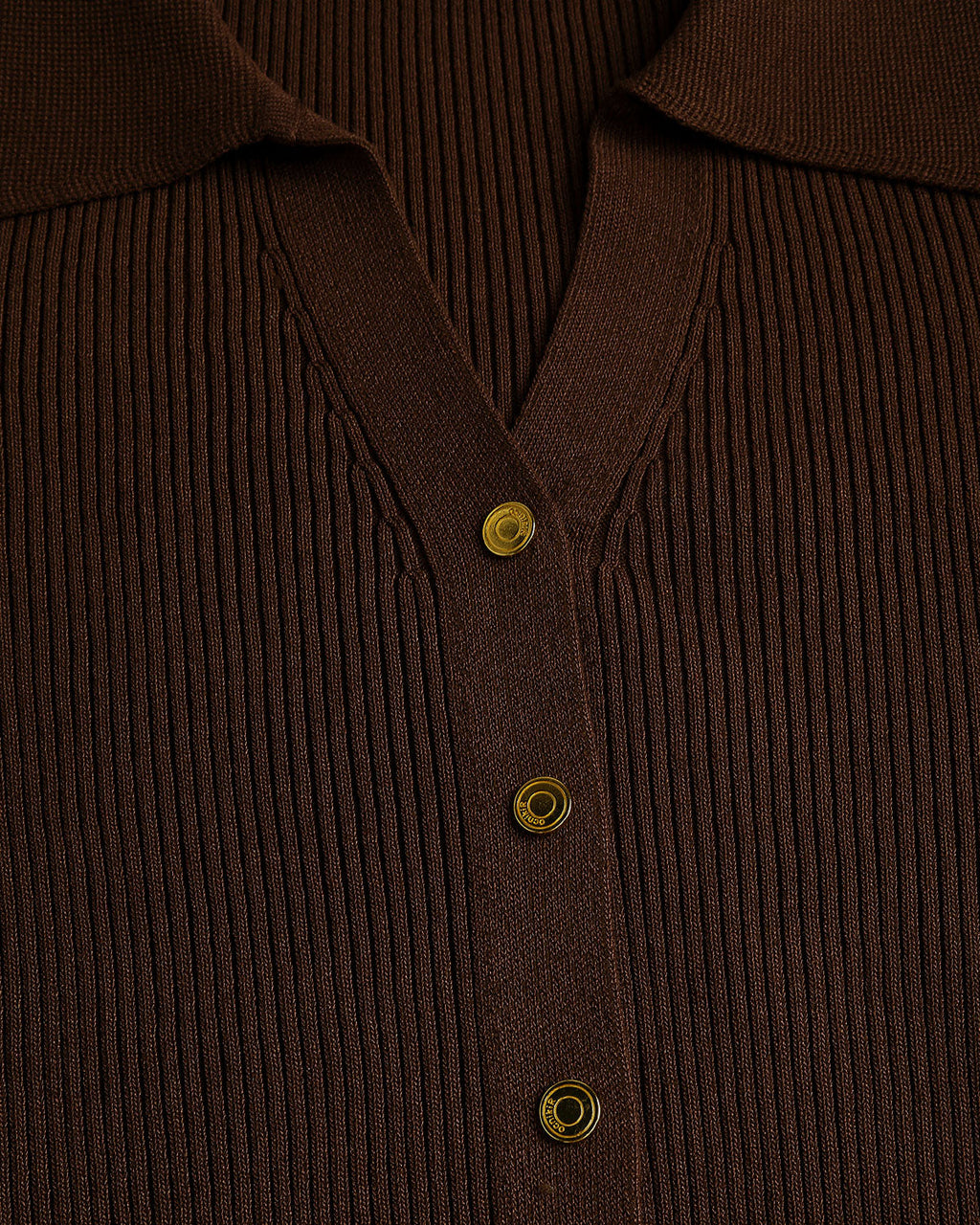 Kahverengi Bodycon Düğmeli Kazak Elbise