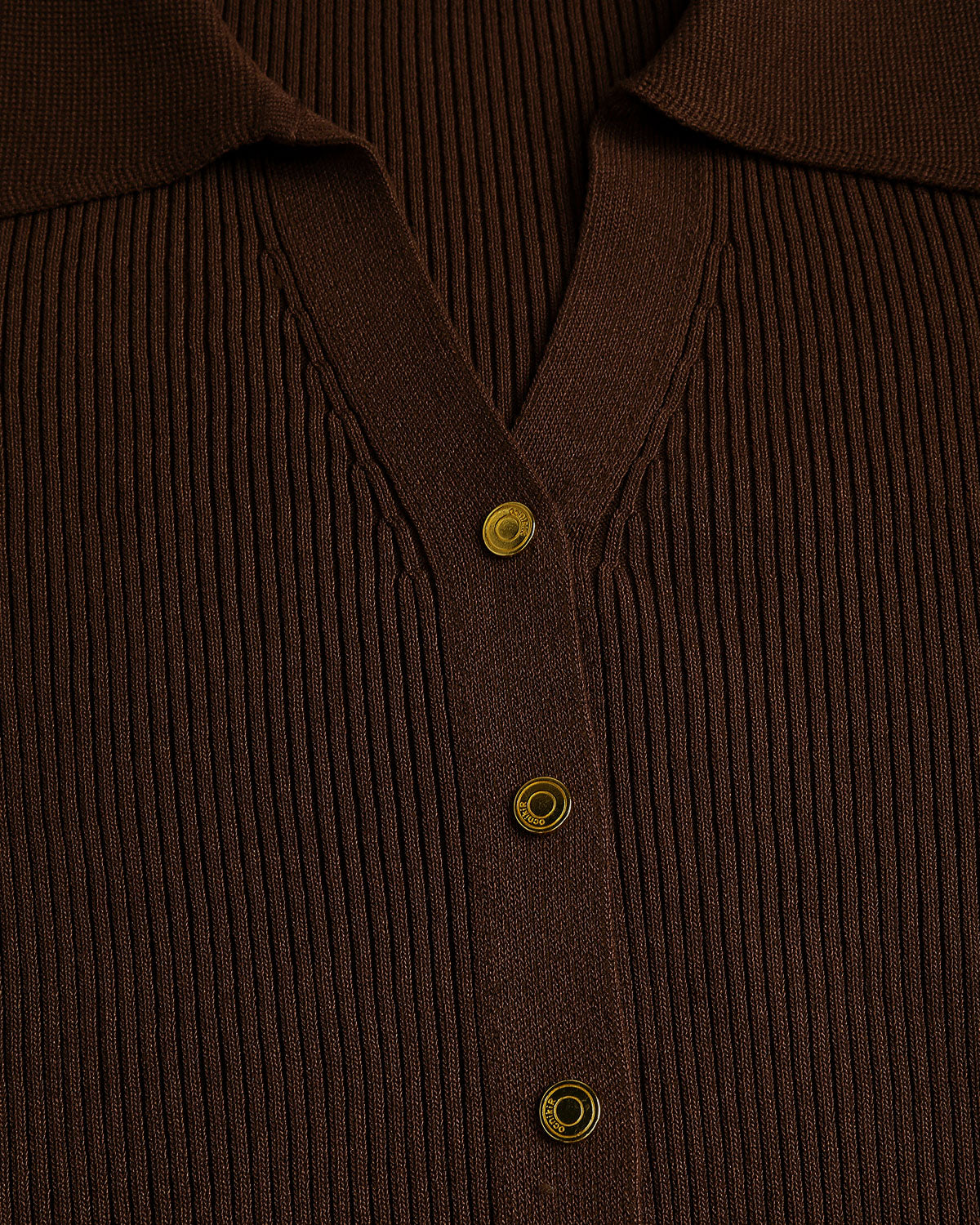 Kahverengi Bodycon Düğmeli Kazak Elbise