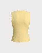 Sarı V Yaka Örgü Atlet