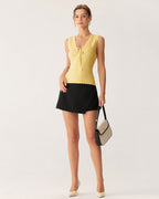 Sarı V Yaka Örgü Atlet