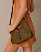 Kahverengi Süet Omuz Çantası