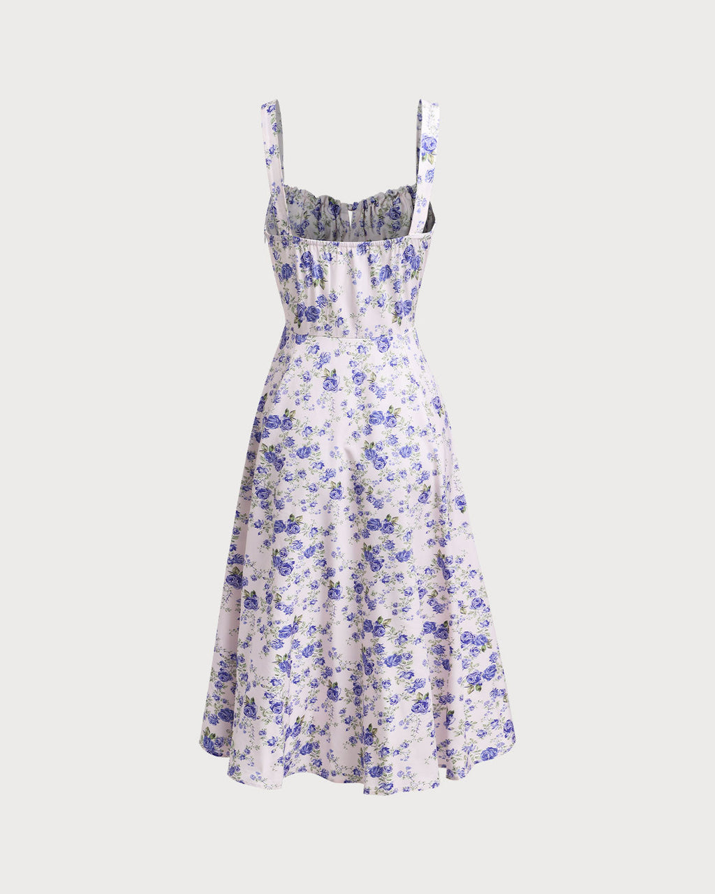 Beyaz Çiçekli Dantelli Slip Midi Elbise