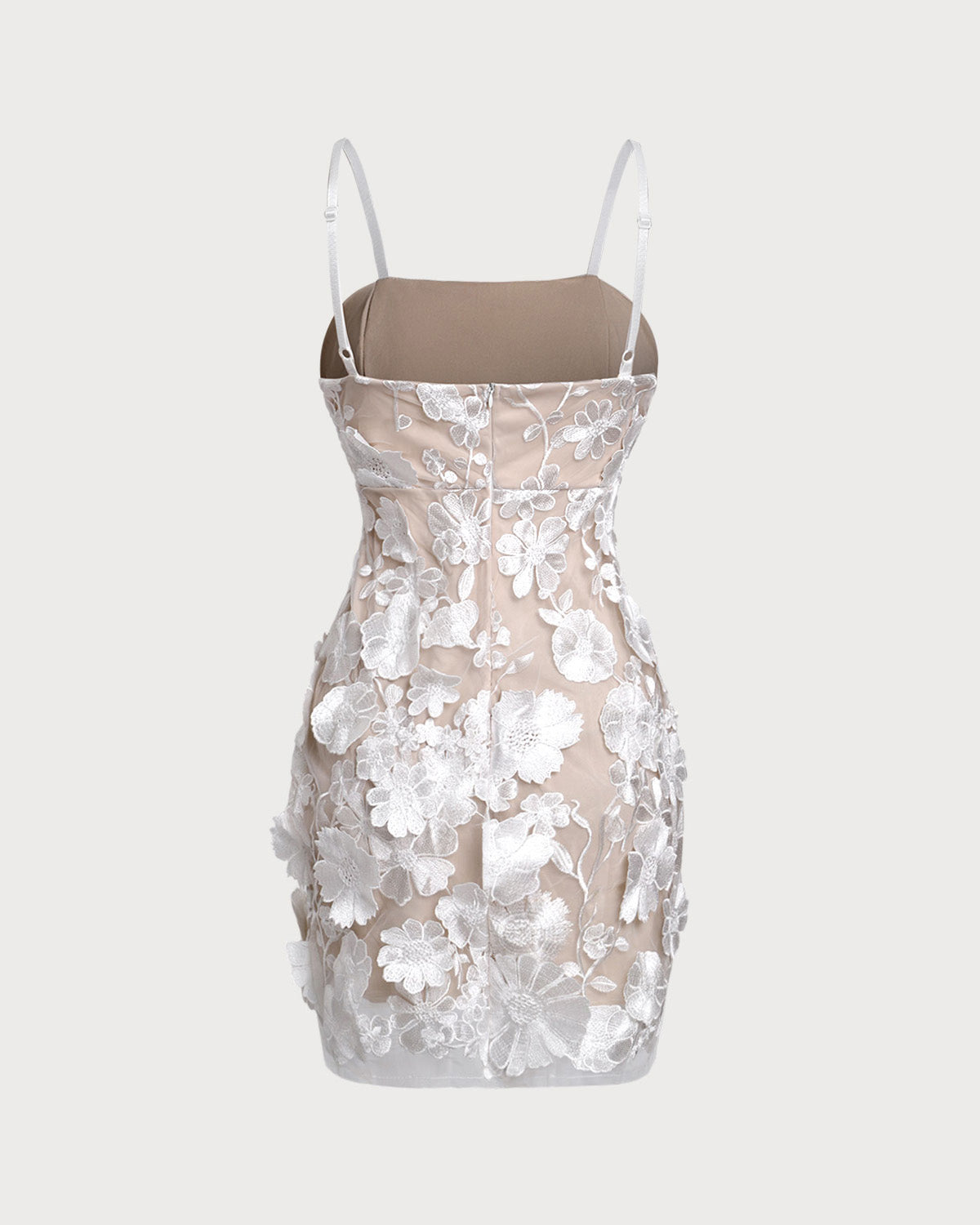 Beyaz Çiçekli Slip Mini Elbise