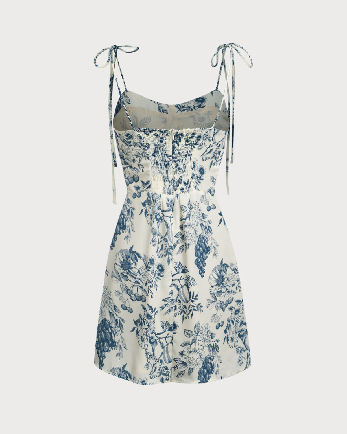 Mavi Çiçekli Slip Mini Elbise