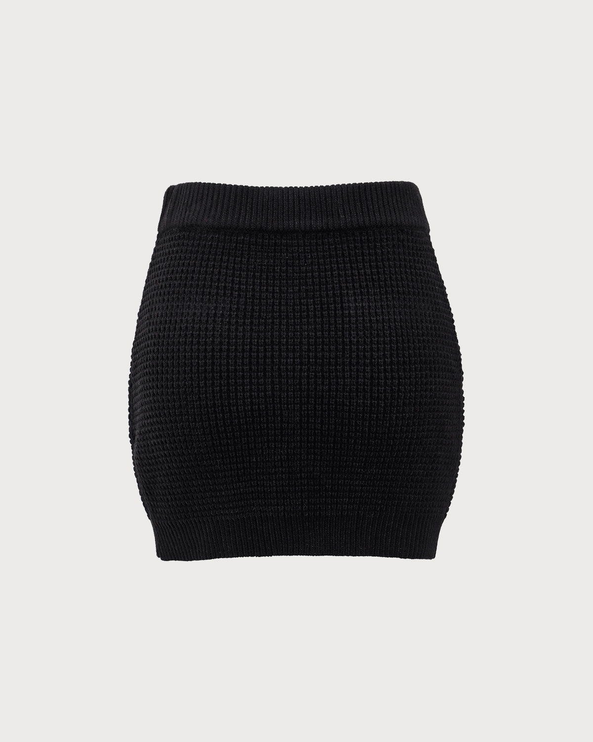 Siyah Kontrast Triko A Kesim Mini Etek